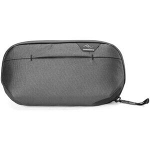 Small black travel toiletry bag weatherproof wash pouch hanging dopp kit organiz